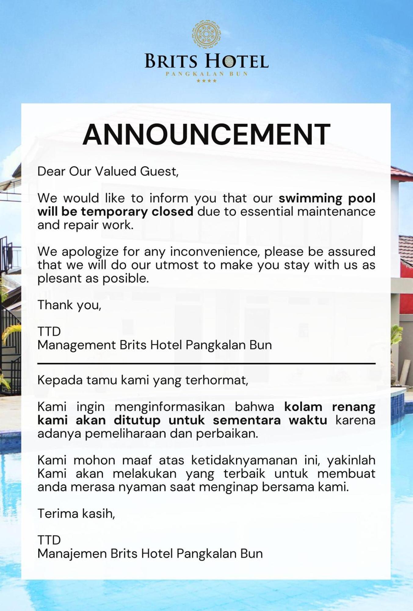 Brits Hotel Pangkalanbuun Exteriör bild